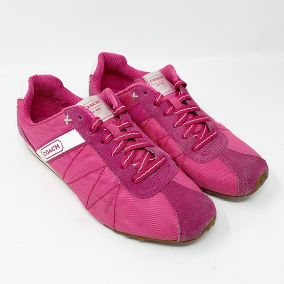 Coach Shoes - Coach Renata pink and white sneakers SH2